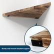 Wall Mounted Rustic Wood Straight Edge Corner Shelf Storage Rack, Bookcase, Floating Shelves Home Decor for Bedroom, Living Room, Office and Kitchen, Set of 3 (Straight Edge)