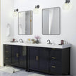 Black Metal Framed Bathroom Mirror for Wall, Large Brushed Matte Black Rounded Corner Rectangular Bathroom Vanity Mirror, Anti-Rust, Tempered Glass (28