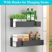 2 Pack Magnetic Spice Storage Rack Organizer for Refrigerator and Oven, Dark Gray Fridge Organizers and Storage