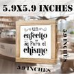 Wood Coffee Sign Un Cafecito Para El Chisme Spanish Coffees Plaque Handmade Rustic Wall Art For Office Kitchen Cafe Bar Square Wood Coffees Decor Sign Gift For Coffee Lover 5.9x5.9 Inch