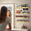 YMVV 15.7 in Large Golden Reflective Acrylic Mounted Floating Shelf, Perfume Organizer Shelf, Modern Bathroom Storage Toy Display Organizer Decor 4 Pack