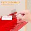 2 Pack Floating Shelves–15'' Red Acrylic/PET Wall-Mounted No Drill Storage with Adhesive, Bathroom & Bedroom Shelving for Kitchen, Living Room, Home Decor