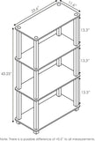 Furinno TURN-S-TUBE Storage Shelves, 4-Tier Book Shelf, Corner Shelf, Toolless Open Shelves, for Organization and Storage, Living Room, Garage, Home Office, Black