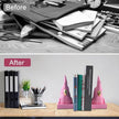 Pink Parrot Decorative Bookends,Set of 2 Cute Bird Animal Sculpture Book Ends to Hold Hevay Duty Books,Unique Resin Statues Book Stopper for Home Office Desk Bookshelf Decor