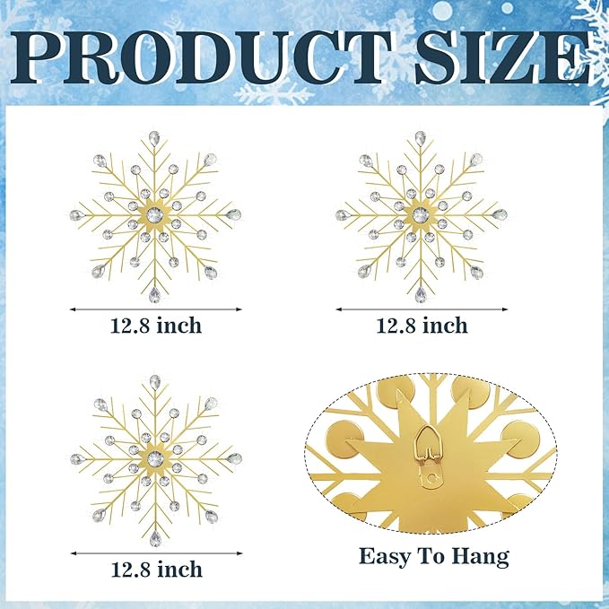ZEXUIRU 3 Pack Gold Sunburst Wall Decor – Metal Crystal Wall Art with Sparkling Rhinestones, 14’’/18 Inch Starburst Wall Hanging Set for Living Room Bedroom Bathroom – Modern Bling Home Decorations