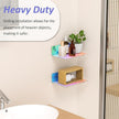 9 Inches Iridescent Floating Shelves Acrylic, White Wall Shelves for Living Room Décor, Bedroom, Bathroom, Kitchen, Dining Room, Brand Store, Retails, Gaming Room, 2 Pack