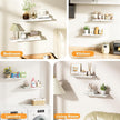 Floating Shelves for Wall Rustic Farmhouse 24 Inch Floating Shelf Bathroom Wooden Shelves for Wall Mounted Live Edge Pine Shelf with Unique Natural Grain for Living Room Bedroom Kitchen (White)