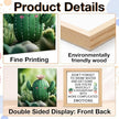 Funny Houseplant Decor Sign - Office Gift for Plant Lover - Double-sided Cactus Decor for Tiered Tray Table Desk Shelf Decoration