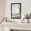 Axeman 24x36 Rectangular Wall Mirror, Decorative Bathroom Mirror, Traditional Vintage Wall Mounted Mirror with Beaded Frame for Accent Living Room Vanity Bedroom Entryway, Black