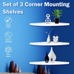3Pcs Corner Mounting Shelf 20cm Wall Mounted Space Saving Wall Corner Shelf Easy to Install Corner Floating Shelves Minimalist Corner Wall Shelf for Bedroom Living Room Bathroom ZHAZHAMO