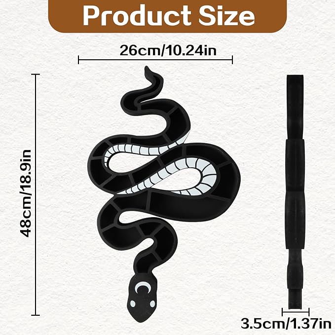 Wooden Floating Shelf Snake Design Unique Room Decor Crystal & Rock Display Shelf, Floating Wall Shelves with Snake Design for Rocks, Crystals, Oils, Stones, Plants(18.9"x10.26")