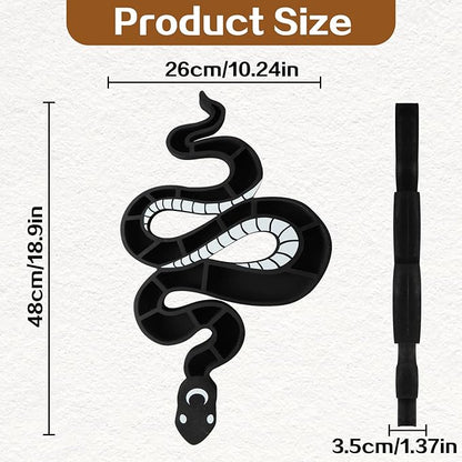 Wooden Floating Shelf Snake Design Unique Room Decor Crystal & Rock Display Shelf, Floating Wall Shelves with Snake Design for Rocks, Crystals, Oils, Stones, Plants(18.9"x10.26")