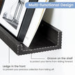 Picture Ledge Wall Shelves 16 inches Width Set of 3, Solid Pine Wood Rustic Floating Ledge Shelves for Wall for Kids' Room Bedroom Kitchen Bathroom Living Room Nursery Display Decor, Black