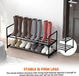 2 Tier Metal Shoe Rack,Adjustable Shoe Shelf Storage Organizer,Stackable Boot & Shoe Storage,for Entryway,Hallway,Closet,Black