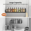 16.9 Inch Wide Large Capacity Magnetic Spice Rack for Refrigerator, 5 Pack Metal Fridge Shelf, Black
