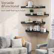 4 Tier Floating Corner Shelves Black Set of 4, Rustic Pine Wooden Floating Corner Wall Shelf for Wall Décor Storage, L Shaped Corner Shelf Wall Mount For Bedroom, Living Room, Bathroom, Kitchen.