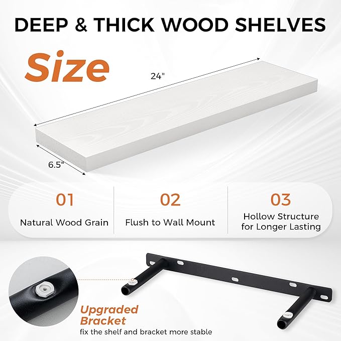 Fun Memories Floating Shelves for Wall, 24