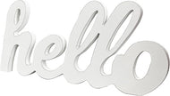 Rustic Distressed White Wooden Hello Sign for Home Decor 14
