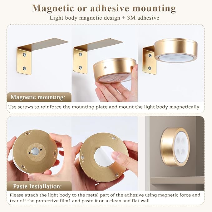2-Pack Picture Light Battery Operated Painting Lights for Wall, Magnetic LED Display Art Light with Remote, Dimmable and Timer Portrait Light for Art Frame Artworking, Wall Decor Puck Light