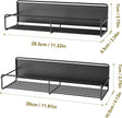 2 Pack Magnetic Spice Rack Organizer, Space Saver for Refrigerator and Microwave Oven, Magnetical Fridge Shelf for Jars, Seaoning, tins and Utensils Black