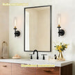 Wall Sconces Set of Two, Black and Gold Bathroom Sconces with Clear Glass, Hardwired Sconces Wall Decor Set of 2, Modern Wall Light Fixtures for Bathroom Mirror Living Room Bedroom Hallway