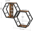 Hexagon Floating Shelves Set of 2, 18.9