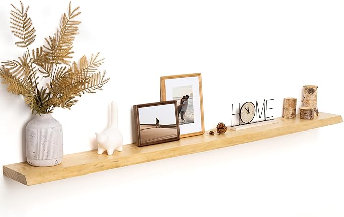 RICHFOCUS Live Edge Wood Floating Shelves 72