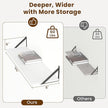 Deep Floating Shelves for Wall,36Wx8D Wall Mounted Shelves Set of 2,Wall Storage Floating Shelf with Sturdy Metal Brackets for Living Room,Bathroom,Kitchen,Office,White