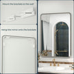 OKPAL 40 x 36 Silver Bathroom Mirror, Brushed Nickel Bathroom Vanity Mirror, Rounded Rectangle Beveled Silver Framed Mirror, Anti-Rust, HD Tempered Glass Wall Mirror(Horizontal/Vertical)