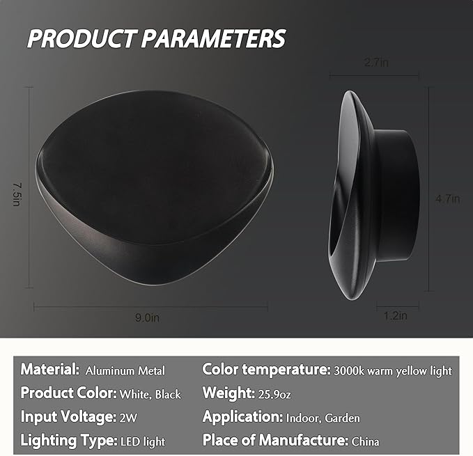 ANCIENTPWR Black Wall Sconce, Modern LED Wall Lamp – 3000K Warm White Hardwired Wall Light, Matte Finish Artistic Sconce for Living Room, Bedroom, Hallway, Corridor (1 Pack)
