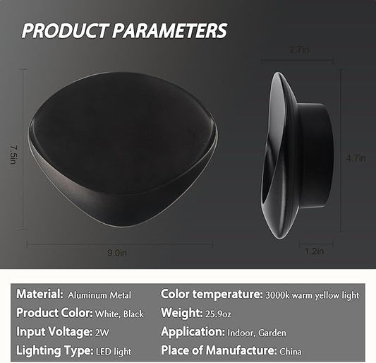 ANCIENTPWR Black Wall Sconce, Modern LED Wall Lamp – 3000K Warm White Hardwired Wall Light, Matte Finish Artistic Sconce for Living Room, Bedroom, Hallway, Corridor (1 Pack)
