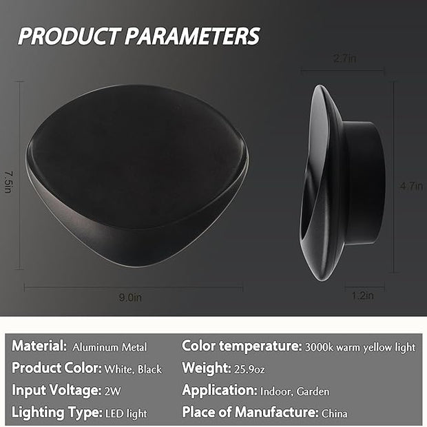 ANCIENTPWR Black Wall Sconce, Modern LED Wall Lamp – 3000K Warm White Hardwired Wall Light, Matte Finish Artistic Sconce for Living Room, Bedroom, Hallway, Corridor (1 Pack)