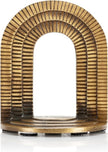 CRAFTSMAN ROAD Cast Iron Brick Arch Bookends Set, Antique Brass Book Ends, 2 Decorative Book Holders for Shelves or Bookcase, Stylish Brass, Non-Skid Anti-Slip Heavy Duty, Home Décor Gift
