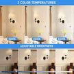 Battery Operated Wall Sconces Set of Two, Wireless Wall Sconces with Remote Control, 3CCT Dimmable Rechargeable Wall Lights, Black Wall Lamps for Bedroom, Living Room, RGB Bulbs Included, ETL Listed