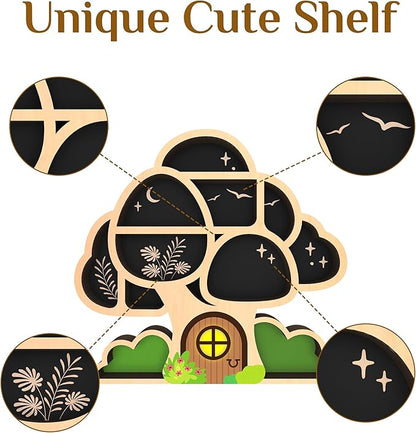 Mushroom Shelf for Wall Decor - Whimsical Floating Shelf for Crystals, Rocks & Trinkets Display | Hippie Boho Decor | Unique Whimsical Mushroom Gifts for Women, Her