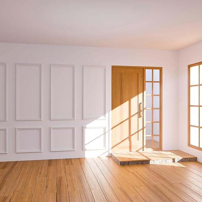 3 Sets Peel and Stick Pre-Cut Wall Molding Kit Wainscot Wall Panel Premade Wainscoting Panels for Interior Molded Home Moulding Decoration(Fashion)