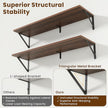Deep Floating Shelves for Wall,36Wx8D Wall Mounted Shelves Set of 2,Wall Storage Floating Shelf with Sturdy Metal Brackets for Living Room,Bathroom,Kitchen,Office,Walnut