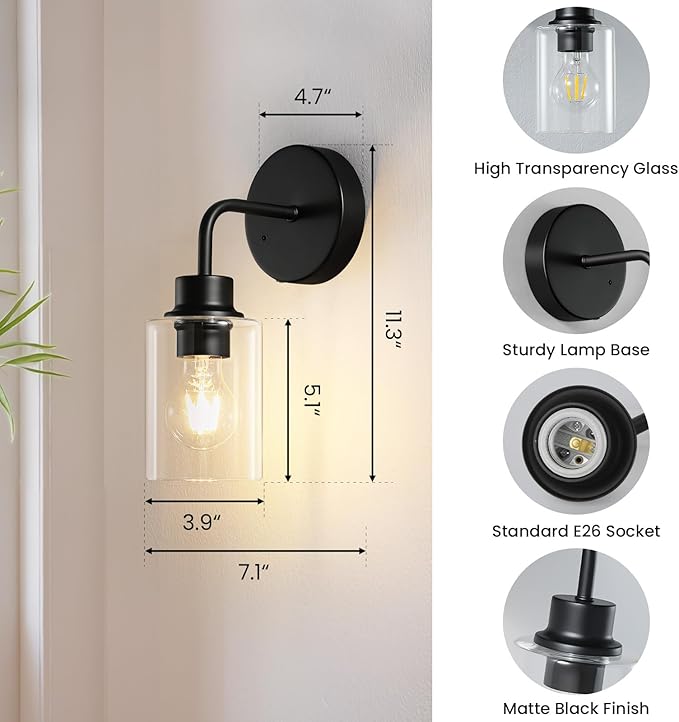 Battery Operated Wall Sconce Set of 2 - Dimmable Wireless Lamps for Wall Rechargeable Sconces Set of 2 with Remote Control, Cordless Battery Powered Wall Lights 3000K for Bathroom Bedroom