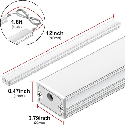 ASOKO Dimmable LED Under Cabinet Lights Warm White 2700K, 3 Pcs 12" Linkable Cabinet Lighting Plug in, 24V ETL Listed Plug, Led Closet Light Bars for Kitchen Counter, Shelf, Bookcase, Showcase etc