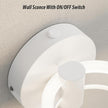 LED Wall Sconces with ON/Off Switch, White Rotatable Hardwired Wall Light Fixtures, Built in USB Charging Port, Modern Wall Decor for Bed Lighting.
