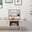 17.7x15.7-Inch Shadow Box Shelf 9-Slot Rustic Wood Floating Shelves Larger Shelf Lightweight Solid Wood Display(Set of 2,9C-Brown)