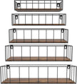 CRUGLA Floating Shelves Wall Mounted Set of 5, Hanging Storage Wall Shelf with Rail for Bathroom, Bedroom, Living Room, Kitchen