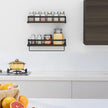Home Decor Floating Shelves, Wall Shelves with Towel Bar, Bathroom Wall Decor, Floating Shelves Wood for Living Room/Kitchen/Bedroom, (Black-Black) Floating Bathroom Shelves