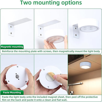 2 Pack Wireless Picture Lights for Wall, Magnetic White Rechargeable Picture Light Battery Operated with Remote 3 Lighting Modes Painting Light for Art Display, Battery Wall Lights for Photo Gallery