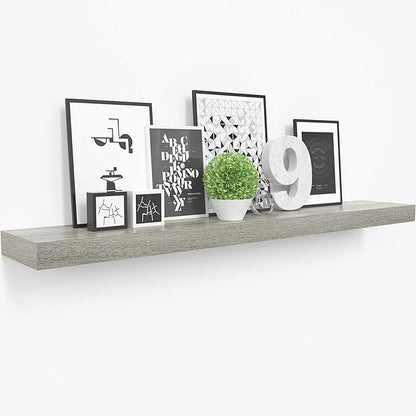 Ballucci Floating Shelf, 36" Wood Wall Shelf with Invisible Brackets for Bathroom, Living Room, Bedroom, Kitchen, Nursery, 6" Deep, Rustic Gray