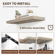 72 inch Floating Shelves for Wall, 12 Inch Deep Floating Shelf, Hanging Shelf with Invisible Brackets, Rustic Wooden Wall Shelves for Bathroom, Bedroom, Living Room,Farmhouse Set of 1,Grey