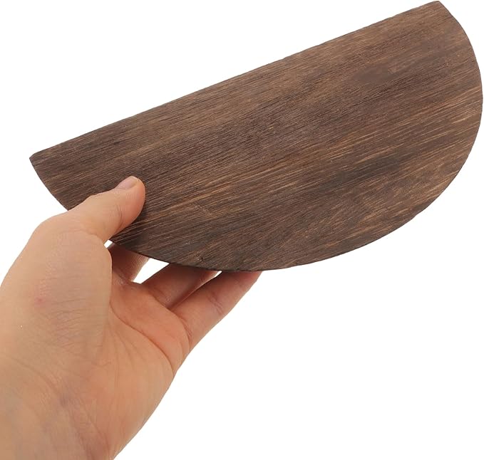 VOSAREA Wood Floating Shelf 27CM Half Round Floating Shelf Wall Floating Rack Walll Mounted Shelves Photo Frame Holder for Bedroom Living Room Bathroom Kitchen Office