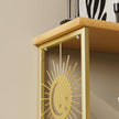 Floating Nightstand Wall Mounted - Natural Solid Wood Night Stand, Bedside Table 2 Tier Shelf, Modern Metal Celestial Side Floating Shelves Decor for Living Room Bedroom