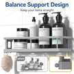 YASONIC Shower Caddy Adhesive, No Drill Bathroom Shower Organizers, with Removable Hooks and Soap Holder, Rust Proof Shower Shelves, Wall-Mounted Shower Holder, 3 Pack, Grey