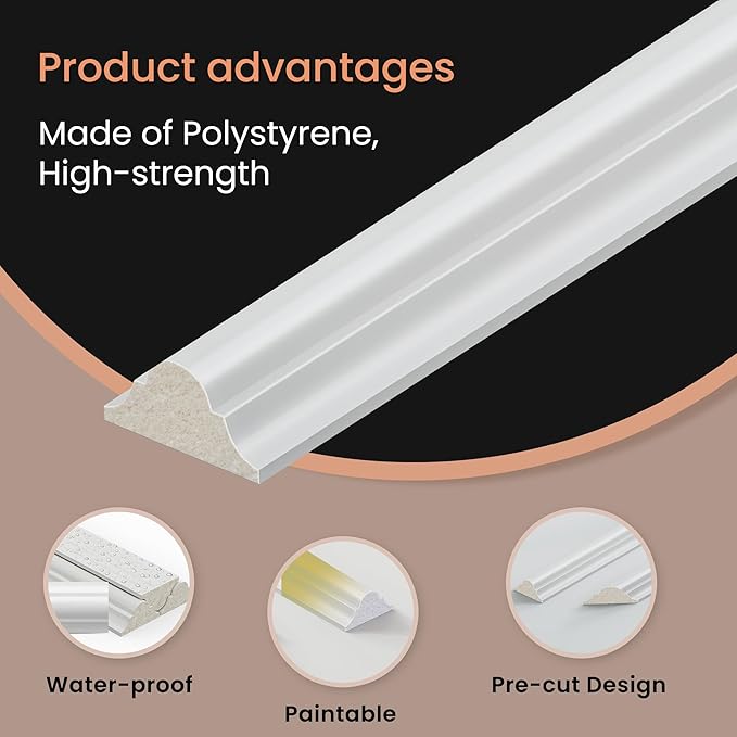 SmartStandard Pre-Cut Wall Molding Kit, 6-Frame Wainscoting Panels for Interior Wall Moulding Decor, Ready to Assemble Accent Panel